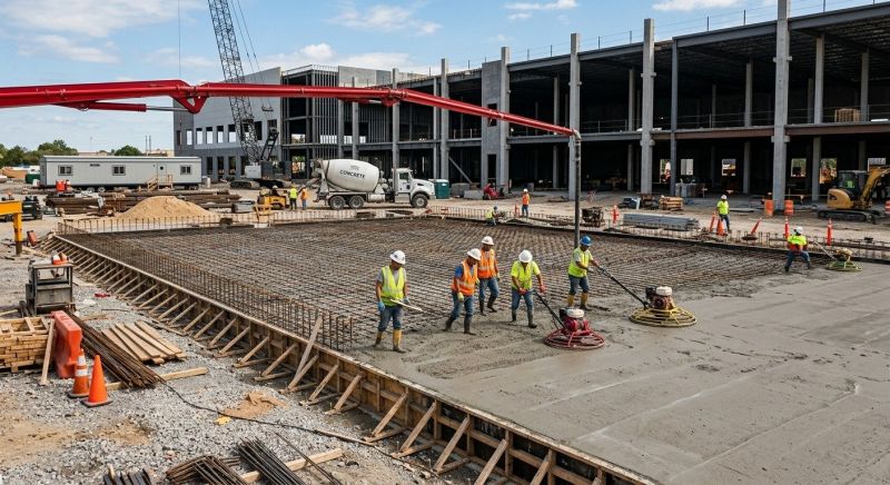 Commercial Slab Construction in El Paso County, CO